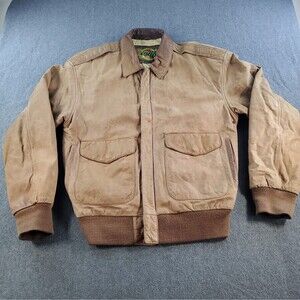 Vintage 80’s G-III Genuine Leather Bomber Jacket Brown Map Lining Mens Large